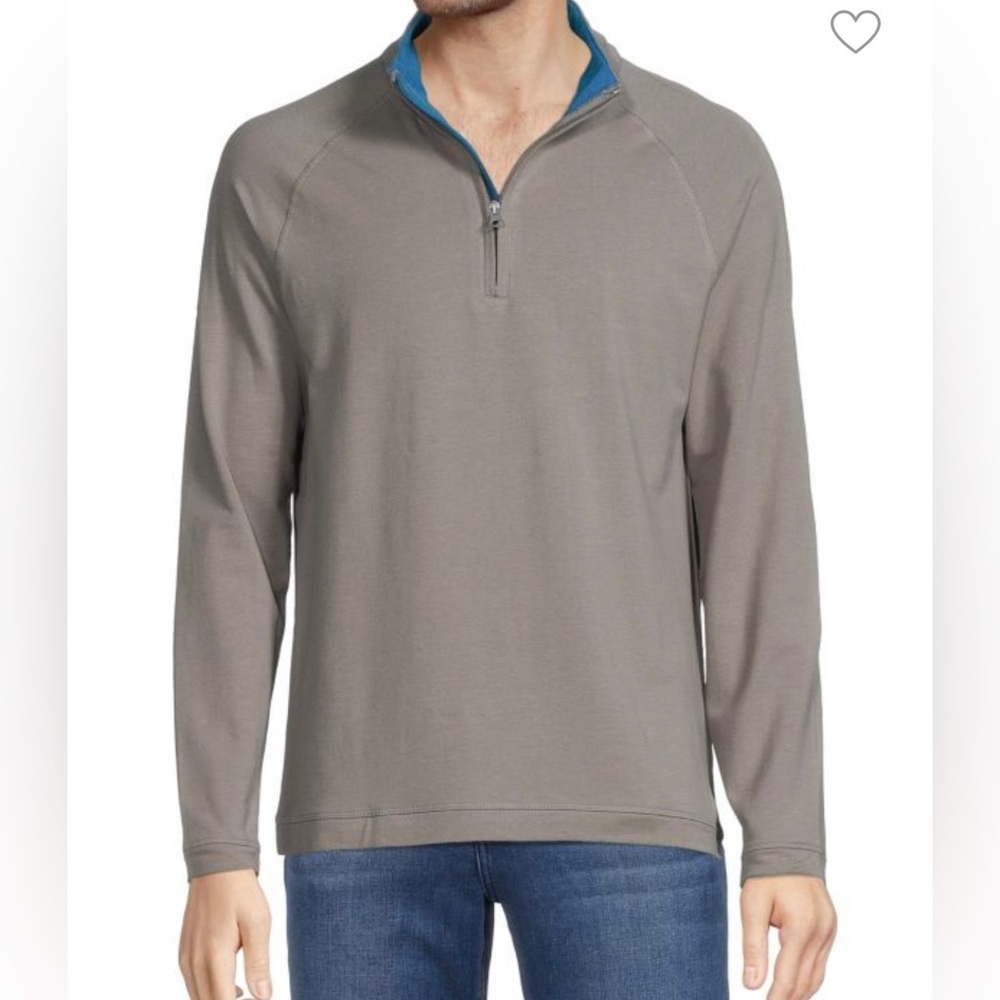 English Laundry Mockneck Half Zip Grey Sweater in Size L